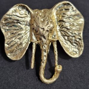 Matted Goldtone Elephant Ring